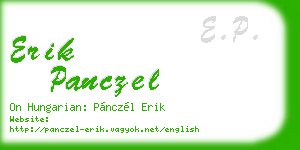 erik panczel business card